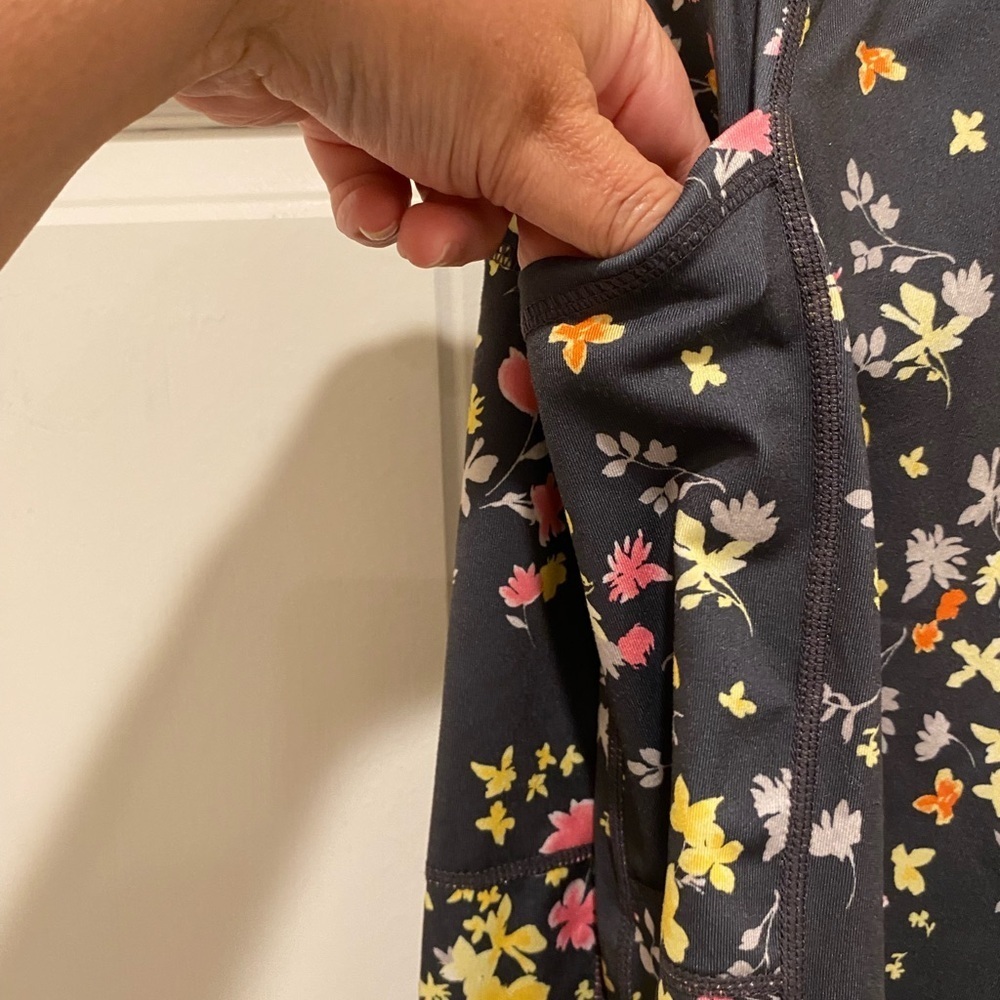 Ideology Black Floral Leggings - Picture 3 of 3